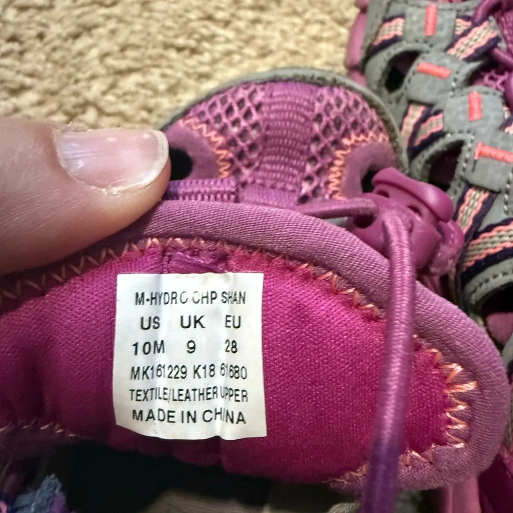 Merrell Kids Purple and Gray Closed-Toe Sandals/Water Shoes